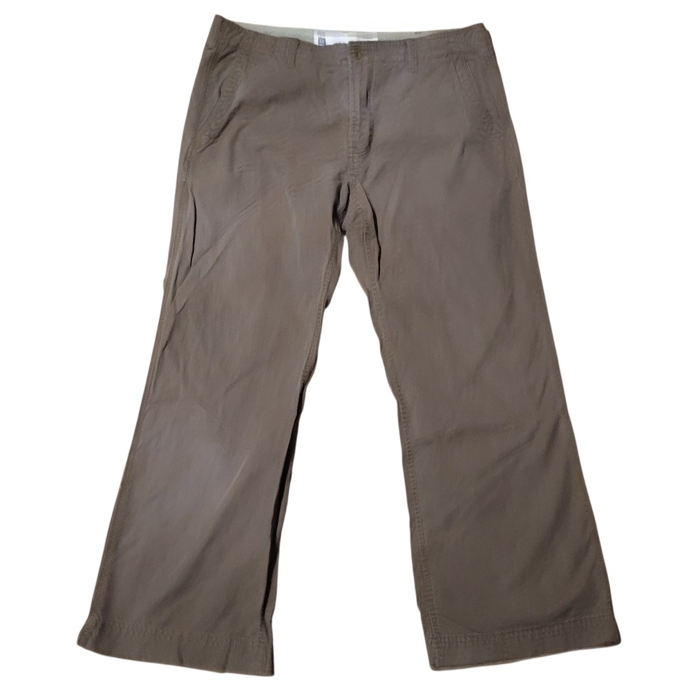 Y2K Gap Brown‎ Boot Fit Micro Stripe Pants 36x30 Cotton Bootcut Trousers 357844